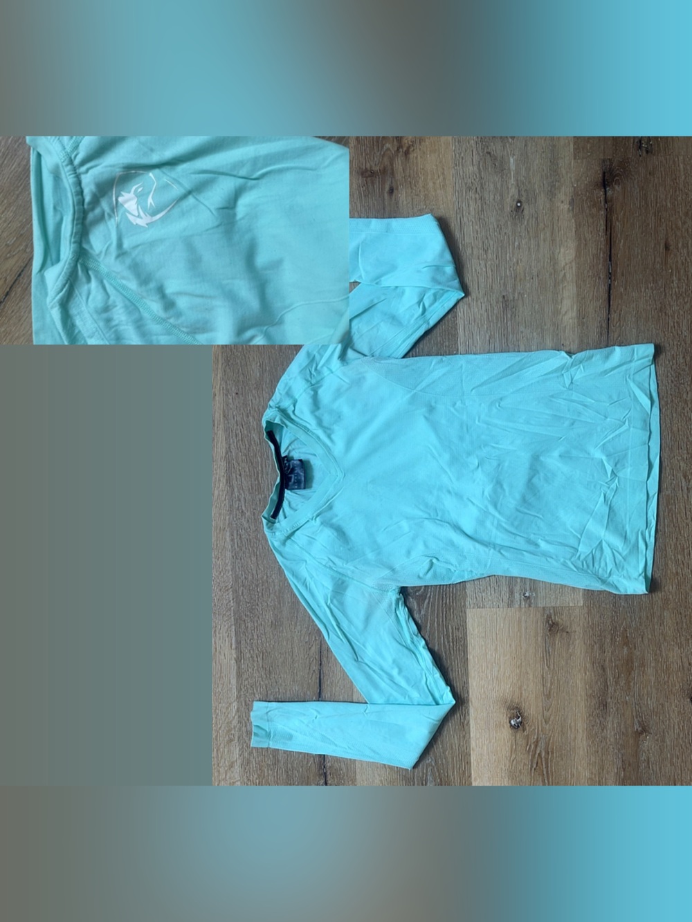 Alphalete Teal V-Neck Long Sleeve Active Top